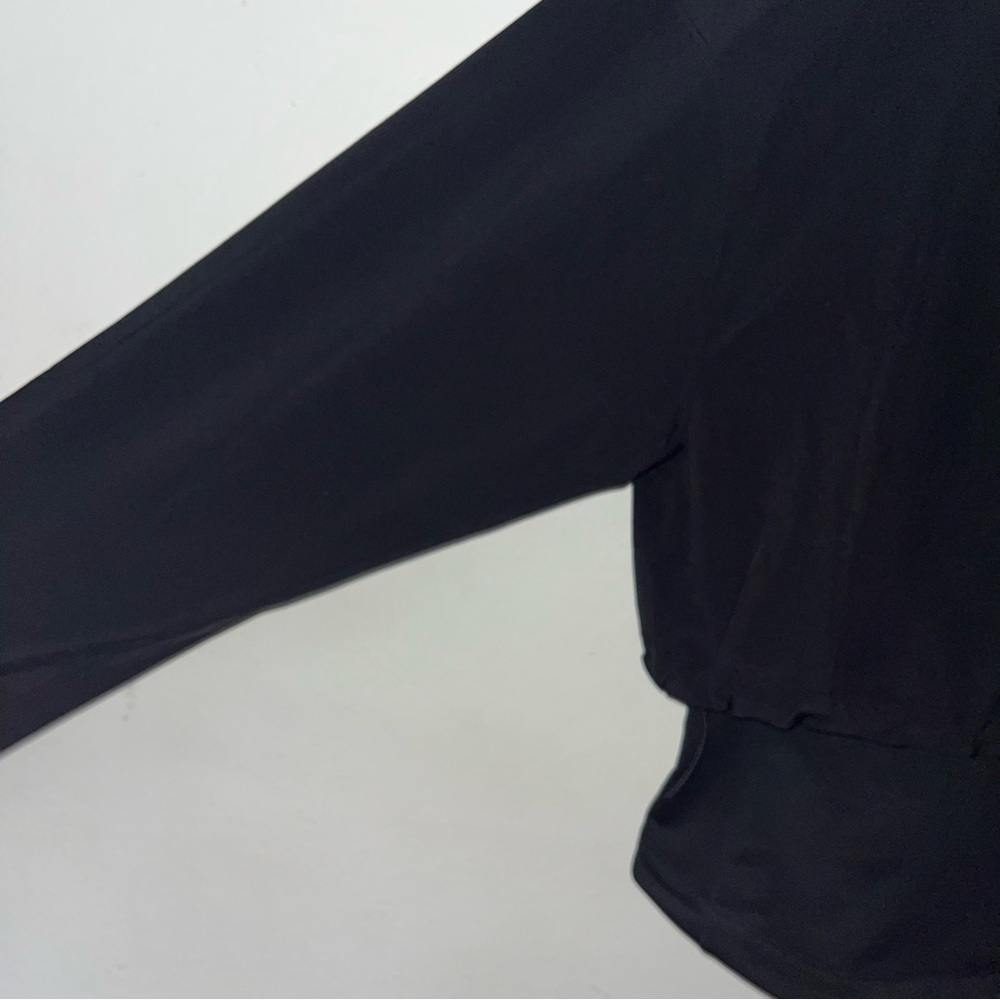 Athleta Whistler Hybrid Top Sz L Mock Neck Layered Long Sleeve Performance Black - Picture 8 of 11